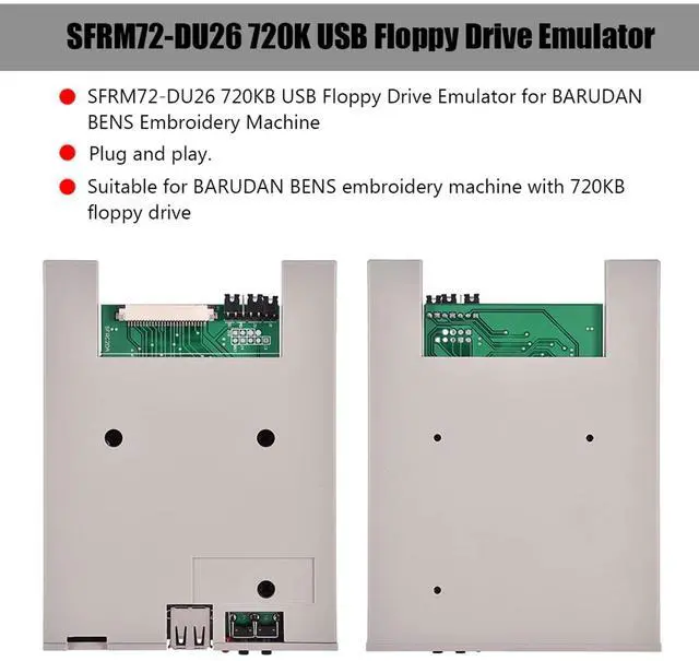 Alt view image 2 of 5 - ASHATA USB Floppy Drive Emulator for BENS Embroidery Machine with 720KB Floppy Drive, USB SSD Simulation Floppy Disk Drive Emulator, Plug and Play