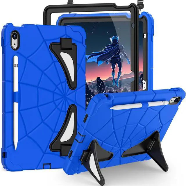 Main image of Auizotl Case for iPad 11-inch A16 11th /iPad 10th Generation 10.9 Inch,Kids Friendly 10th Generation iPad Case with Screen Protector Pencil Holder,Heavy Duty Shockproof for iPad 10.9 Case,Blue Black