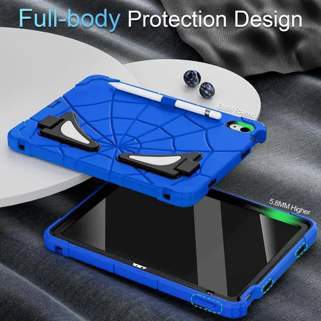 Alt view image 4 of 5 - Auizotl Case for iPad 11-inch A16 11th /iPad 10th Generation 10.9 Inch,Kids Friendly 10th Generation iPad Case with Screen Protector Pencil Holder,Heavy Duty Shockproof for iPad 10.9 Case,Blue Black