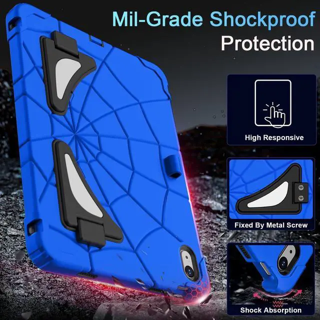 Alt view image 5 of 5 - Auizotl Case for iPad 11-inch A16 11th /iPad 10th Generation 10.9 Inch,Kids Friendly 10th Generation iPad Case with Screen Protector Pencil Holder,Heavy Duty Shockproof for iPad 10.9 Case,Blue Black