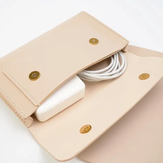 Alt view image 5 of 5 - Benfan Tablet Sleeve Compatible with 12.9 iPad Pro Gen 6, Gen5,Gen4,Gen3,Surface Pro 9,Surface Pro X with Small Pouch, Mouse Pad and Cord Organizer, Color Beige