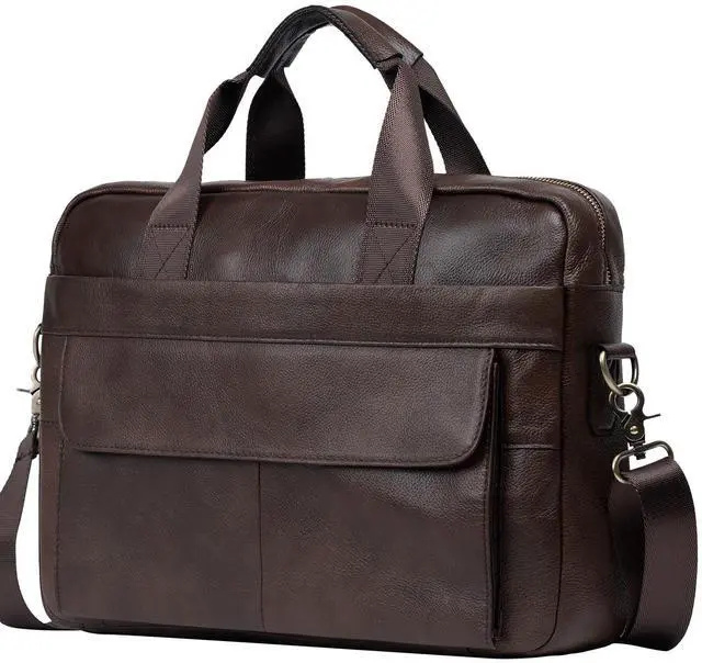 Main image of BTDAO Leather Briefcase Laptop Bag Messenger Shoulder Work Bag Crossbody Handbag for Business Travelling Christmas for Men (CFC-Brown)