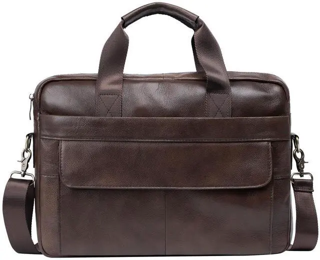 Alt view image 2 of 5 - BTDAO Leather Briefcase Laptop Bag Messenger Shoulder Work Bag Crossbody Handbag for Business Travelling Christmas for Men (CFC-Brown)