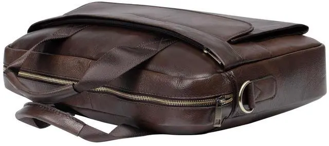 Alt view image 5 of 5 - BTDAO Leather Briefcase Laptop Bag Messenger Shoulder Work Bag Crossbody Handbag for Business Travelling Christmas for Men (CFC-Brown)