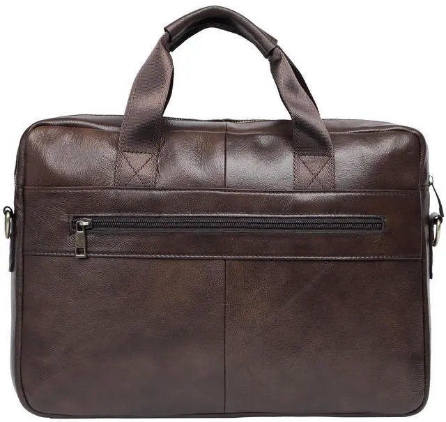 Alt view image 4 of 5 - BTDAO Leather Briefcase Laptop Bag Messenger Shoulder Work Bag Crossbody Handbag for Business Travelling Christmas for Men (CFC-Brown)