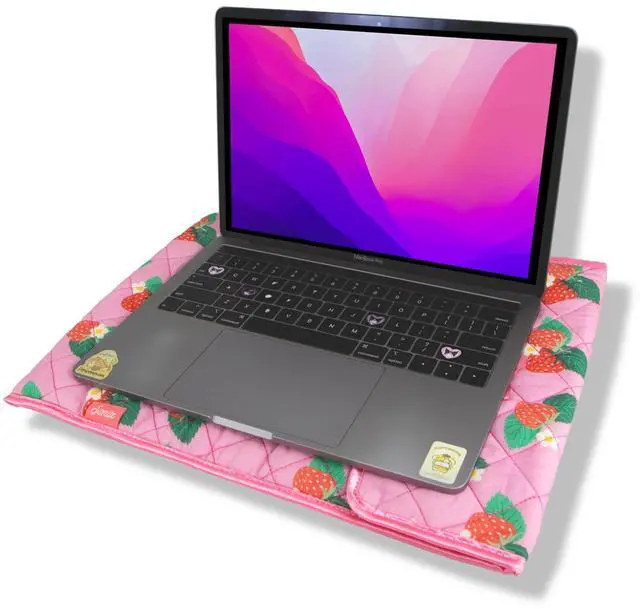 Alt view image 2 of 5 - Sonix | Quilted Laptop Sleeve | 13-14 Inch, Quilted Soft Comfy Laptop Carrying Case, Computer Sleeve | Wild Strawberries