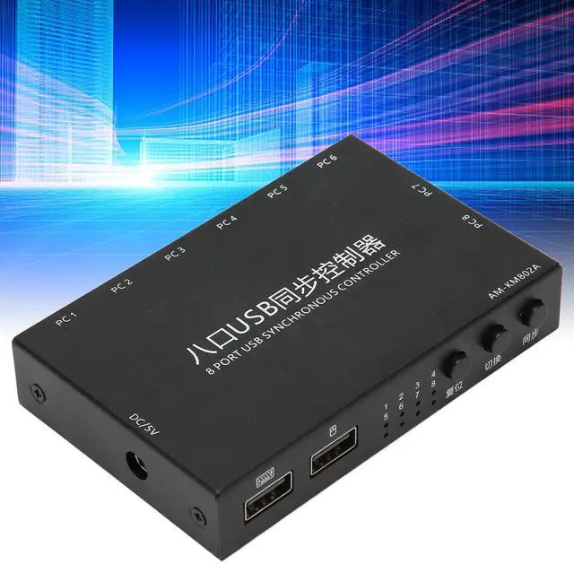 Alt view image 4 of 5 - USB Switch Selector, 8 Ports USB KVM Switch USB2.0 Synchronizer for Mouse Keyboard Computer with 8X USB Cables