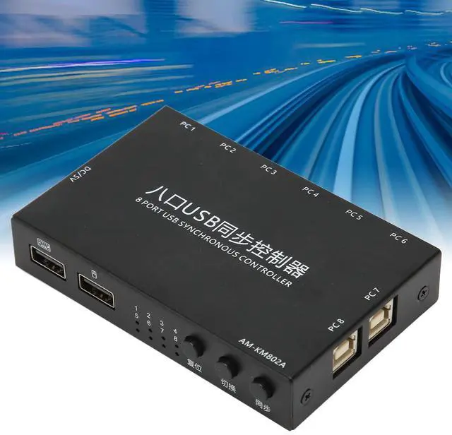 Alt view image 5 of 5 - USB Switch Selector, 8 Ports USB KVM Switch USB2.0 Synchronizer for Mouse Keyboard Computer with 8X USB Cables