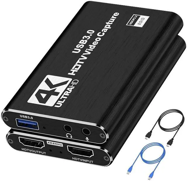 Main image of CLLGrocery 4K HDMI Capture Card for Streaming, USB 3.0 Video Capture Device, Full HD 1080P 60FPS Game Audio Video Capture Card for Game Recording, Live Streaming, Broadcasting, Online Meeting,Teaching