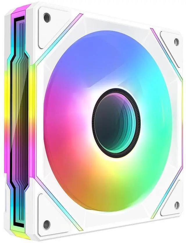 Alt view image 2 of 5 - Cooler Power 120mm Black Mirror RGB Fans, Premium PC Fans, High Airflow, Ultra-Quiet Speed Control (PWM), Universal RGB SYNC(Aura, Fusion, Mystic) (White, 3 Pack)