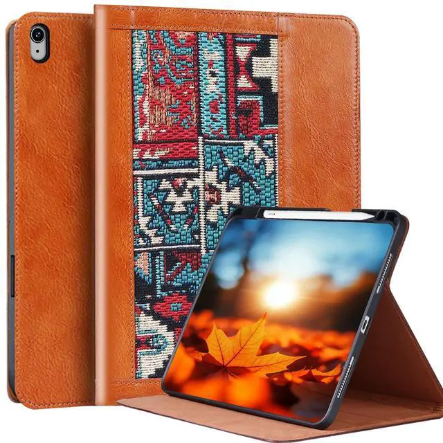 Main image of CPNVWA Case for iPad Air 11 Inch M2 2024,iPad Air 5th/ Air 4th Gen 10.9 inch (2020/2022) Durable Cover with Pencil Holder,Smart Folio Case for iPad Air 5/4 Generation Case, Bohemian Brown