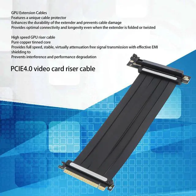 Alt view image 2 of 5 - PCIe 4.0 X16 GPU Riser Cable, Flexible Right Angle Graphic Extension Cable Compatible with RTX4090 RTX3090ti RTX3090 RTX3080ti RTX3080 RTX3070ti RTX3070 (250mm)