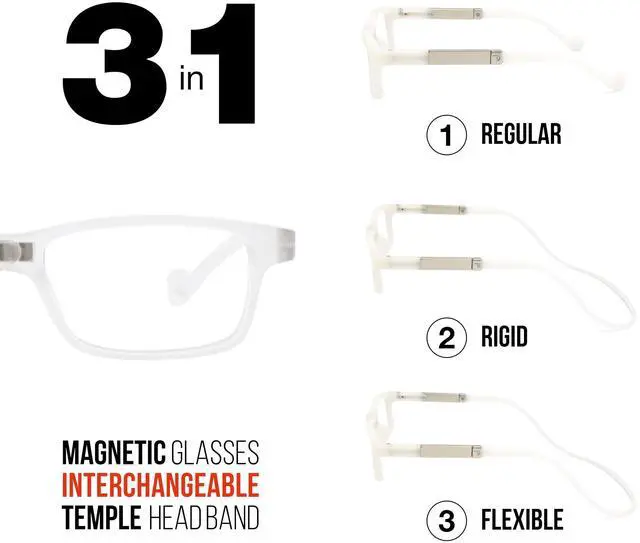 Alt view image 3 of 5 - DIDINSKY Reading Glasses with Magnets and Anti Blue Light Filter. Magnetic Readers for Men and Women with Anti-Reflective Lenses. Smoke +2.5  DIKRIK THYSSEN