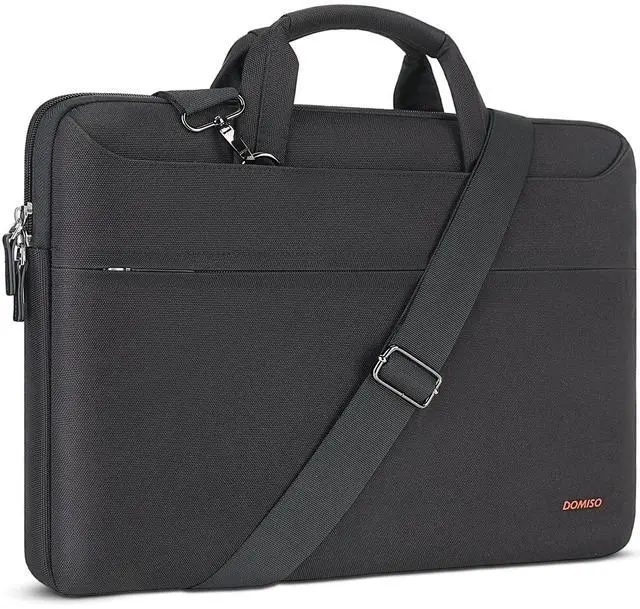 Main image of DOMISO 17.3 inch Laptop Bag Business Briefcase Water-resistant Notebook Messenger Shoulder Bag for 17.3" Macbook Pro 17/MSI GS73VR Stealth Pro/HP Envy,Black