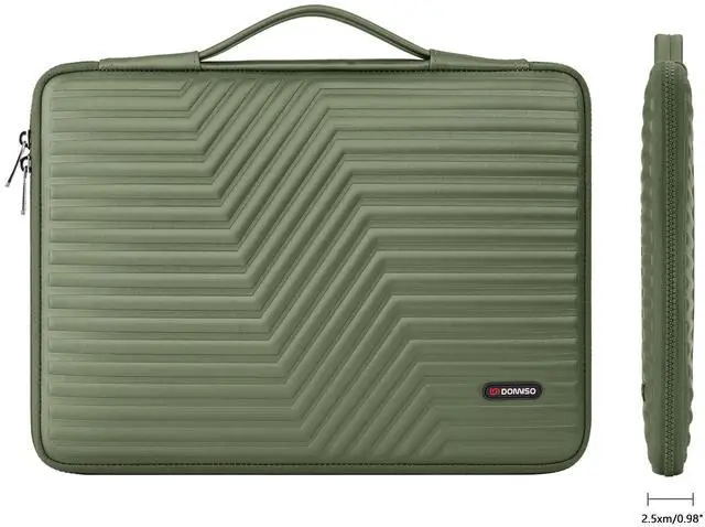 Alt view image 3 of 5 - DOMISO 15.6 inch Shockproof Waterproof Laptop Sleeve with Pouch Soft EVA Protective Case for 15.6" Yoga 720 IdeaPad 310 320 ThinkPad T570/HP Envy 15/15.6" Notebooks, Green