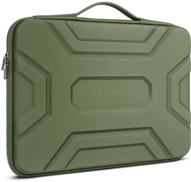 Alt view image 2 of 5 - DOMISO 15.6 inch Laptop Sleeve Shoulder Bag Shockproof Computer Bag Waterproof EVA Protective Carrying Case for 16" MacBook Pro/Max M2 M1 2019-2023,15"-16" HP Dell Asus Laptop,Dell XPS 15,Green