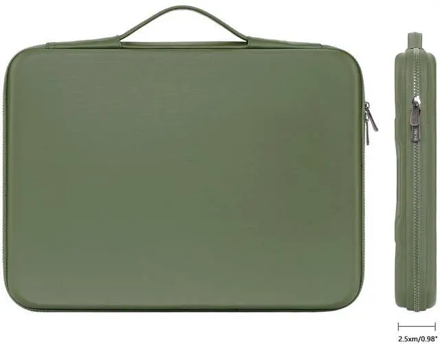 Alt view image 3 of 5 - DOMISO 15.6 inch Laptop Sleeve Shoulder Bag Shockproof Computer Bag Waterproof EVA Protective Carrying Case for 16" MacBook Pro/Max M2 M1 2019-2023,15"-16" HP Dell Asus Laptop,Dell XPS 15,Green