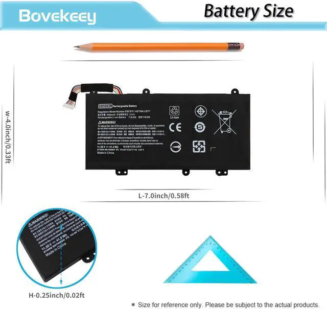 Alt view image 4 of 5 - SG03XL Battery 849048-421 11.55V 41.5W for HP Envy M7 M7-U011DX M7-U105DX 17-u108ca 17-u110nr 17-u153nr 17-u163cl 17-u175nr 849315-856 849314-850 849315-850 SG03041XL SG03061XL W2K88UA W2K91UA