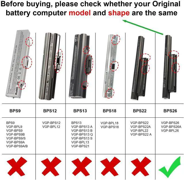 Alt view image 2 of 5 - Futurebatt BPS26 New Laptop Battery fit Sony VAIO VGP-BPS26 VGP-BPL26 VGP-BPS26A PCG-61A12L PCG-61A13L PCG-61A14L PCG-71713L PCG-71912L PCG-71913L