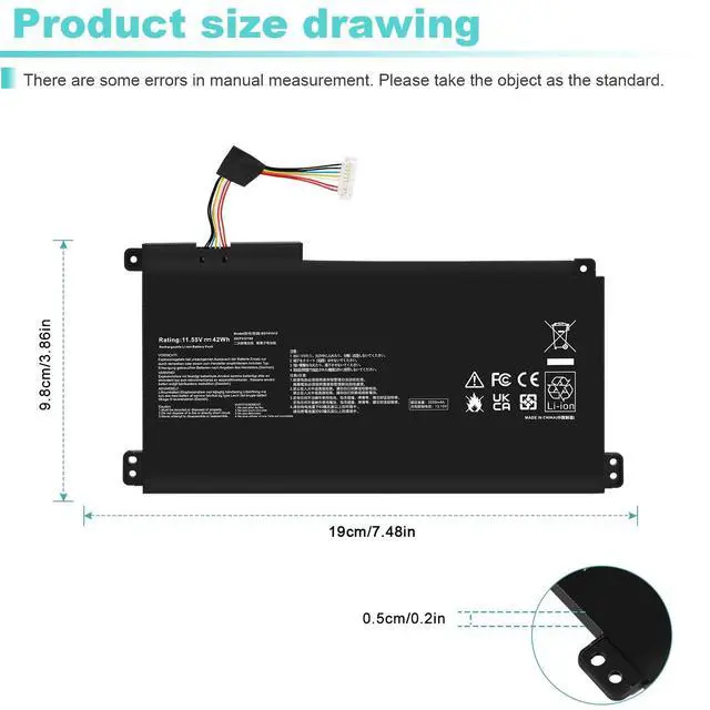 Alt view image 4 of 5 - TREE.NB B31N1912 Laptop Battery Compatible with ASUS VivoBook 14 E410MA L410MA E410KA E510MA E510KA F414MA L510MA R522MA E410MA-EK026TS EK018TS L410MA-BV058TS E510KA-EJ033TS E510KA-EJ033TS C31N1912