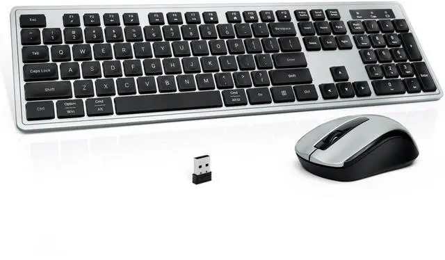 Main image of Wireless Keyboard and Mouse, 2.4GHz Cordless Keyboard Mouse Combo with Numeric Keypad, Plug and Play USB Receiver, Compatible with Windows, Mac, Laptop, and PC(Black Gray)