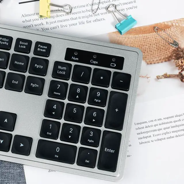 Alt view image 4 of 5 - Wireless Keyboard and Mouse, 2.4GHz Cordless Keyboard Mouse Combo with Numeric Keypad, Plug and Play USB Receiver, Compatible with Windows, Mac, Laptop, and PC(Black Gray)