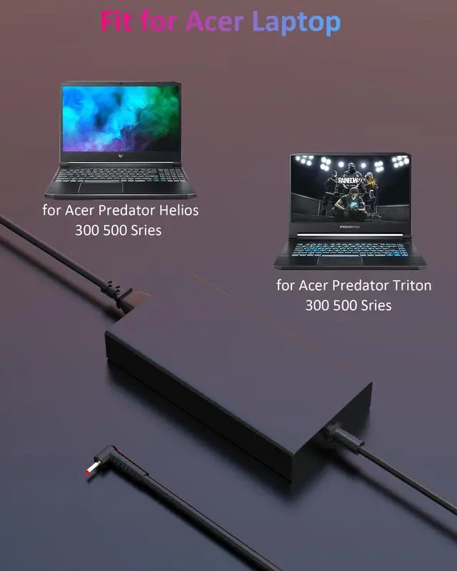 Alt view image 4 of 5 - 230W Laptop Charger for Acer Predator Helios 300 500 PH315, Predator Triton 300 500 PT315 PT515 Gaming Laptop, Nitro 5 16 17 AN16-51 AN17-71 Power AC Adapter Supply Cord