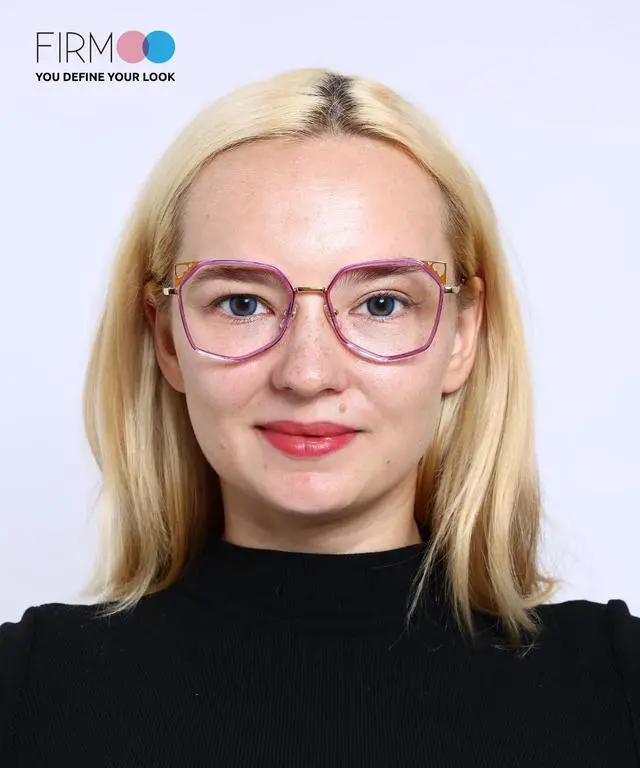 Alt view image 2 of 5 - Firmoo Women Cat Eye Blue Light Reading Glasses 1.0, Stylish Cateye Computer Reading Glasses, UV400 Protection, Purple, Gold