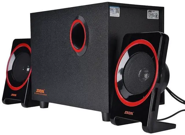Main image of FOSA Computer Speaker, Wooden USB 2.1 Wired Speakers HiFi Bass Music Player with Subwoofer, Vintage Retro Classic Speaker Sound System for Desktop, PC, Laptop