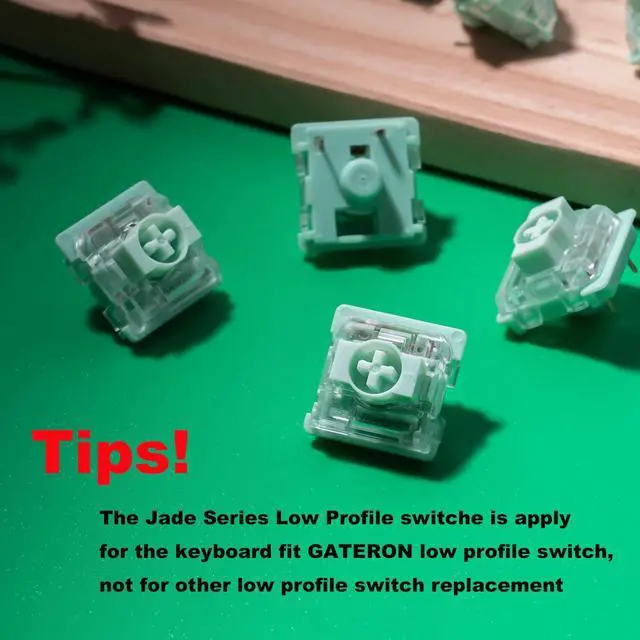Alt view image 5 of 5 - Gateron Low Profile 2.0 Jade Keyboard Switch for Mechanical Gaming Keyboard,Tactile 3-Pin 65gf SMD LED Pre-lubed Keyboard Switch(72PCS)