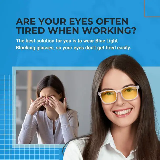 Alt view image 5 of 5 - genkigold Blue Light Blocking Glasses:Improve Sleep Quality,Promote Melatonin Production,Ease Dry Eyes,Headaches from for Computer,TV,Gaming,Present for Women and Men - Clear Frame-Yellow Lenses