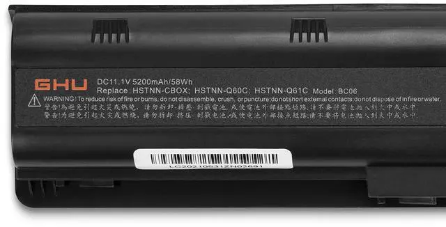 Alt view image 3 of 5 - GHU New Battery 58 WH Replacement for MU06 MU09 593553-001 593554-001 586028-341 588178-141 WD548AA WD549AA Compatible with HP Compaq CQ32 CQ42 CQ43 CQ56 CQ56Z CQ57 CQ62 CQ62Z CQ72 CQ630 Notebook PC