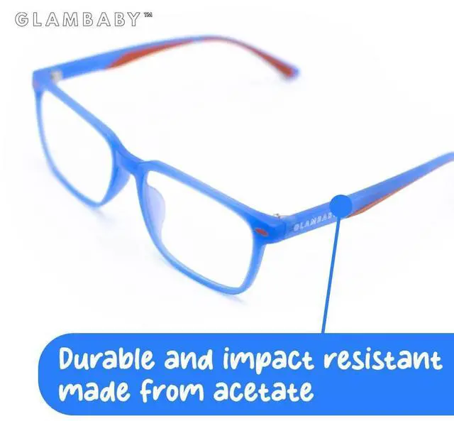 Alt view image 3 of 5 - GlamBaby Parker Blue light Glasses for kids - Lightweight, Durable Blue Light Blocking Glasses - Comfortable UV Eye Protection Computer Glasses for Children Aged 3+ Years - 48x15x125 (Electric Purple)