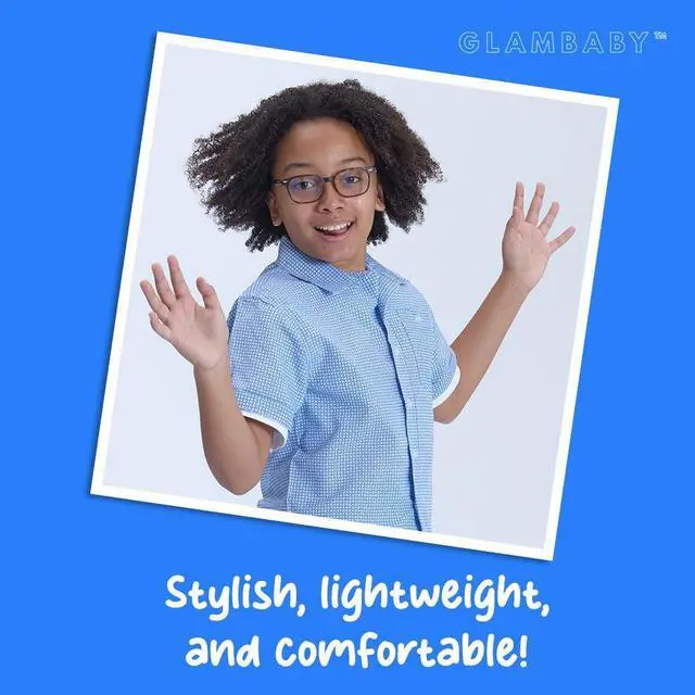 Alt view image 5 of 5 - GlamBaby Parker Blue light Glasses for kids - Lightweight, Durable Blue Light Blocking Glasses - Comfortable UV Eye Protection Computer Glasses for Children Aged 3+ Years - 48x15x125 (Electric Purple)