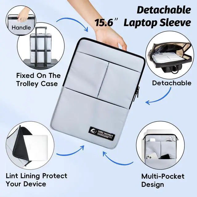 Alt view image 3 of 5 - HIMZ WARRIOR Clear Backpack Heavy Duty with Detachable 14 Laptop Bag Transparent Back Packs Stadium Approved Adults (Light Blue S)