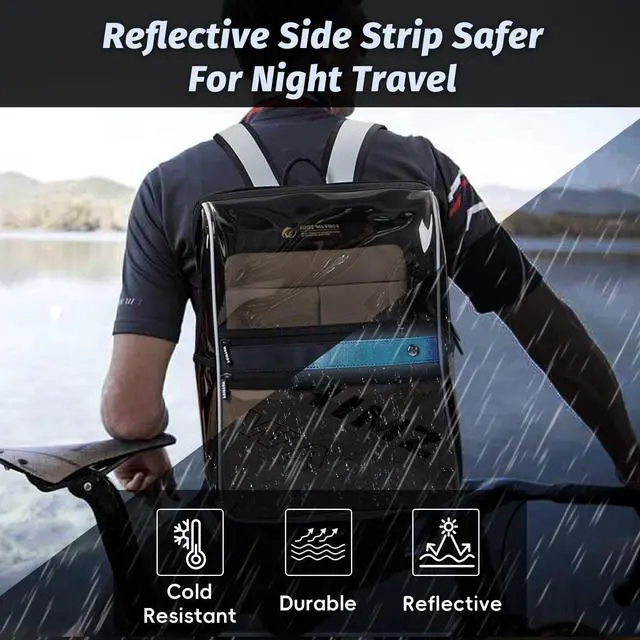 Alt view image 5 of 5 - HIMZ WARRIOR Clear Backpack Heavy Duty with Detachable 14 Laptop Bag Transparent Back Packs Stadium Approved Adults (Light Blue S)