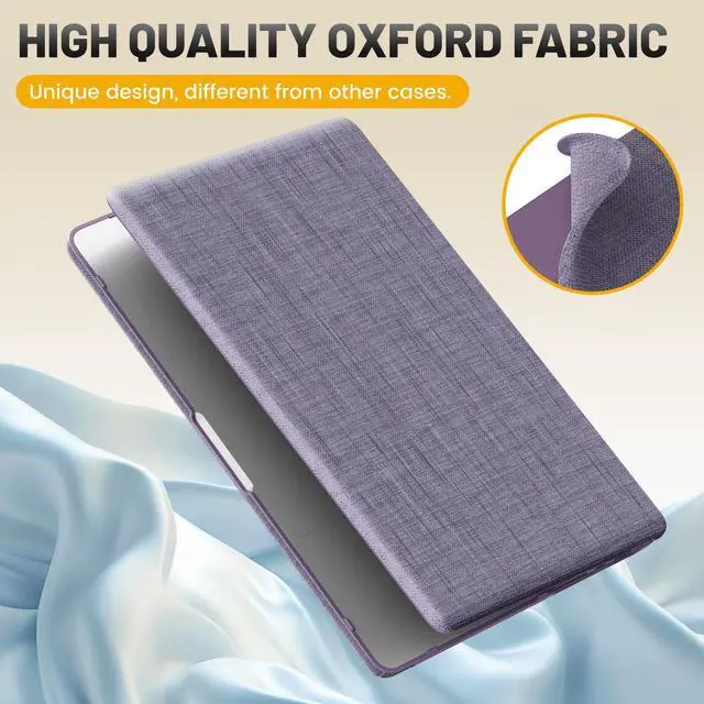 Alt view image 4 of 5 - HXCASEAC Case Compatible with MacBook Pro 14 inch Case 2024 2023 2022 2021 with Foldable Stand, Anti-Scratching Protective Cover (M4 M3 M2 M1) A3401 A3112 A2918 A2992 A2779 A2442 Fabric, Purple