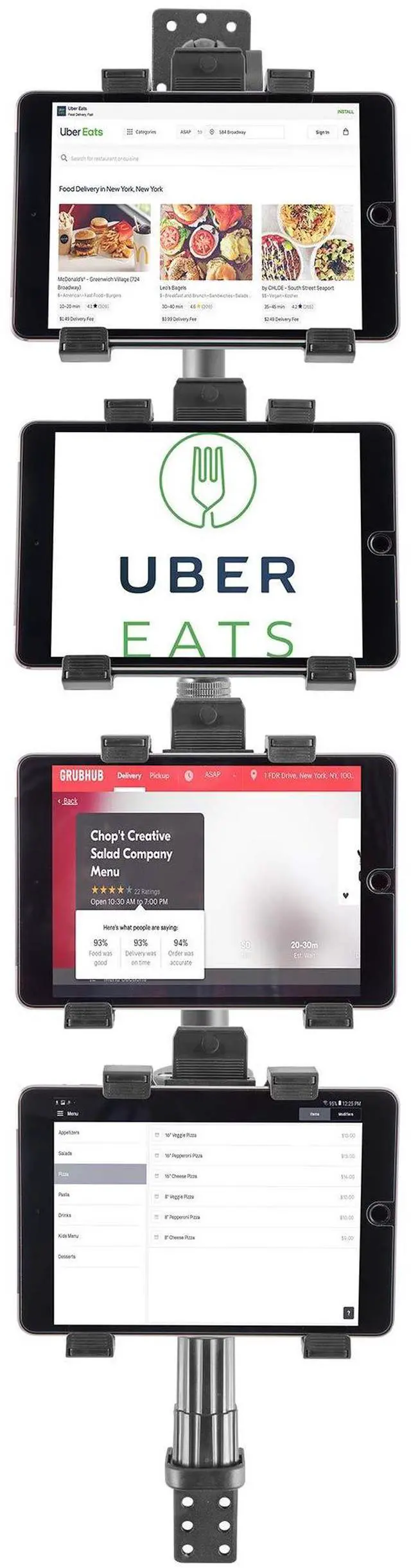 Main image of iBOLT TabDock Point of Purchase Wall Mount - with 4 Tablet Holders Perfect for Multiple delivery Applications (DoorDash, Uber eats, Postmates, etc.) Fits 7 to 10 inch Tablets
