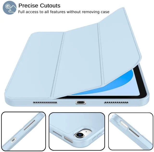 Alt view image 2 of 5 - iMieet iPad (A16) Case 11th Gen/iPad 10th Generation Case [11-Inch 2025/10.9 Inch 2022] with Pencil Holder, Trifold Stand Smart Cover with Soft TPU Back,Auto Wake/Sleep(Sky Blue)