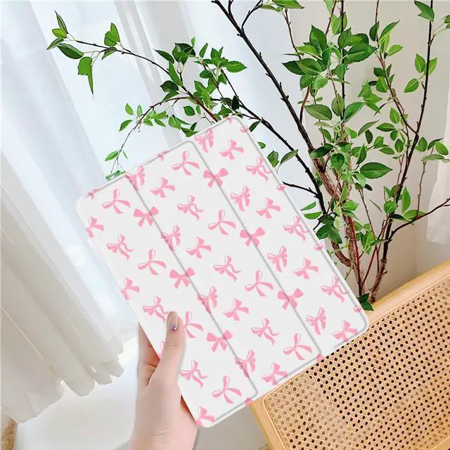 Alt view image 2 of 5 - Idocolors Cute Bowknot Pad Case for 10.9 Inch iPad 2022/2025, Clear TPU Smart Stand Back Cover with Pencil Holder, for iPad 10th/11th Generation Auto Wake/Sleep Foldable Protective Case