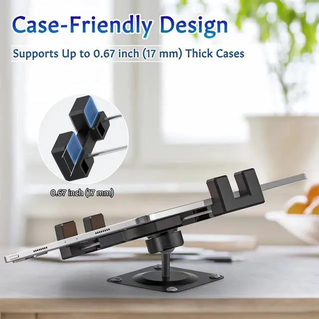 Alt view image 5 of 5 - Keuvirya iPad Wall Mount, Universal 360° Rotating Tablet Wall Mount Holder, Phone Holder Arm Bracket, Compatible with 4.7"-12.9" Devices Including iPad Pro, Mini, Air - Ideal for Home, Office Use