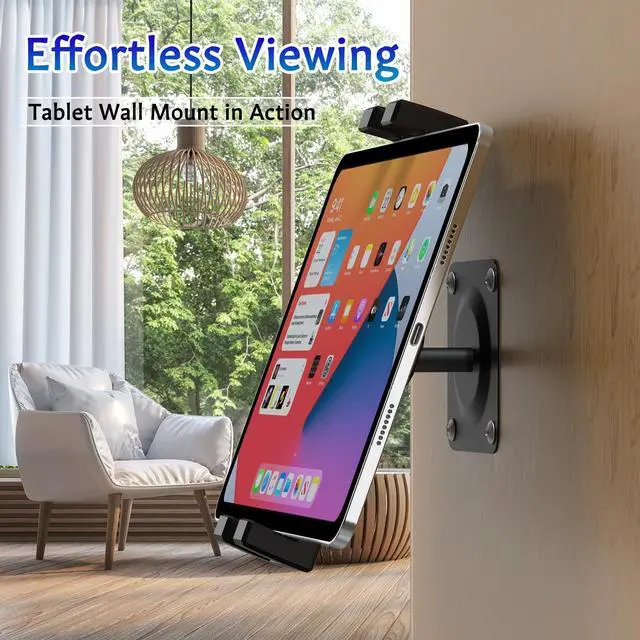 Alt view image 2 of 5 - Keuvirya iPad Wall Mount, Universal 360° Rotating Tablet Wall Mount Holder, Phone Holder Arm Bracket, Compatible with 4.7"-12.9" Devices Including iPad Pro, Mini, Air - Ideal for Home, Office Use