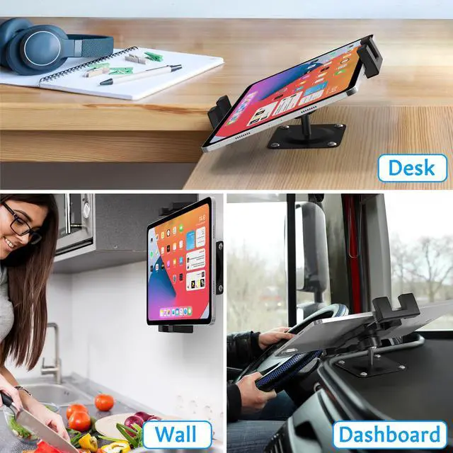 Alt view image 4 of 5 - Keuvirya iPad Wall Mount, Universal 360° Rotating Tablet Wall Mount Holder, Phone Holder Arm Bracket, Compatible with 4.7"-12.9" Devices Including iPad Pro, Mini, Air - Ideal for Home, Office Use