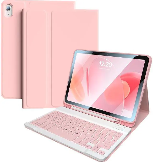 Main image of for iPad 11th 10th Generation Case with Keyboard 10.9 inch Wireless Detachable Folio Keyboard Cover with Pencil Holder for New iPad 10th Gen 2022 (Pink)