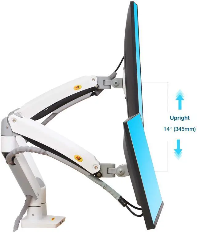 Alt view image 3 of 5 - NB North Bayou Dual Monitor Desk Mount Stand Full Motion Swivel Computer Monitor Arm Fits 2 Screens up to 32'' with Load Capacity 6.6~26.4lbs for Each Monitor G75-W