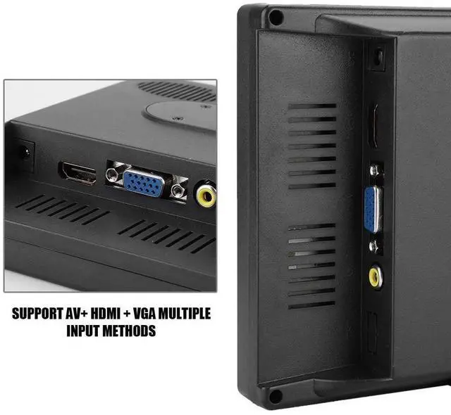 Alt view image 4 of 5 - Lazmin112 7 Inch Portable Monitor, 1024x600 Multi-Function Display Support /VGA/AV Input, Suitable for , car Display, CCTV, etc.(US)
