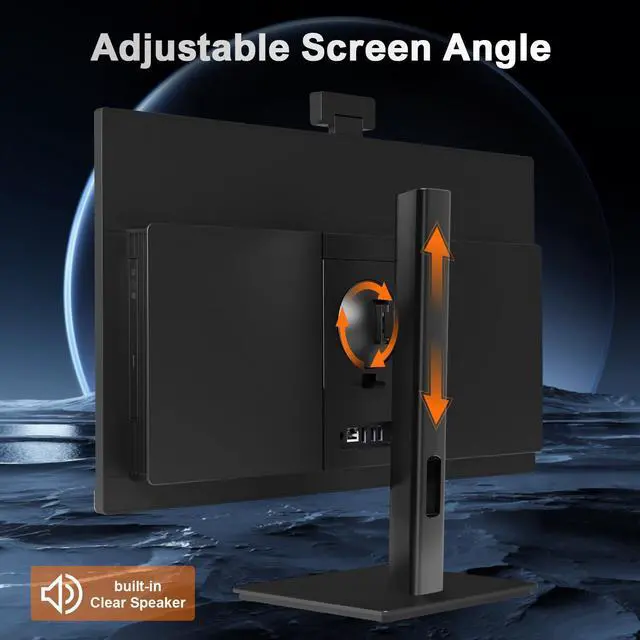 Alt view image 5 of 5 - LCOEVOI All-in-one Desktop Computer Touchscreen PC, N5095 Quad Core 16G RAM 512G SSD ROM, Liftable Arm Rotatable Monitor WiFi & Bluetooth Connection PC Desktop for Home Study Office & Casual Gaming