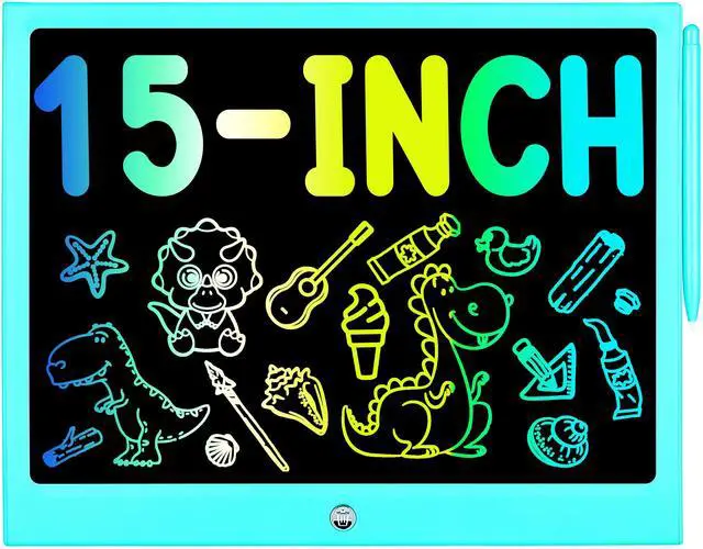 Alt view image 4 of 5 - 15Inch Colorful LCD Writing Tablet Blue & 3 Pack Stylus Pens(Random Colorful) and 1 Lanyard