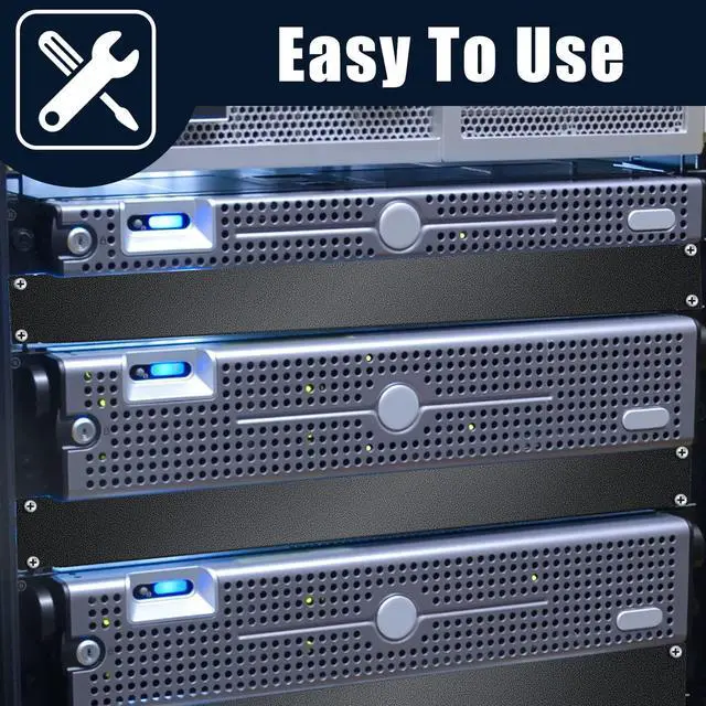 Alt view image 2 of 5 - Leinuosen Blank Rack Mount Panel Spacer Metal Blank Panel Black Server Rack Accessories Mount Filler for 19 Inch Server Network Enclosure Cabinet Cable(1U,20 Pcs)