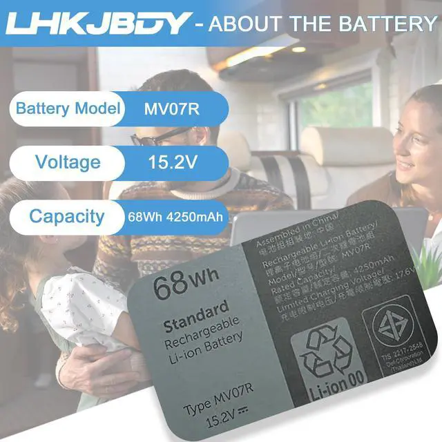 Alt view image 2 of 5 - LHKJBDY MV07R Laptop Battery Compatible with Dell G3 15 3500 3590 3700 3790 G5 5500 5505 SE Series Notebook JJRRD 0JJRRD 266J9 72WGV W5W19 C9VNH 0PN1VN 0M4GWP